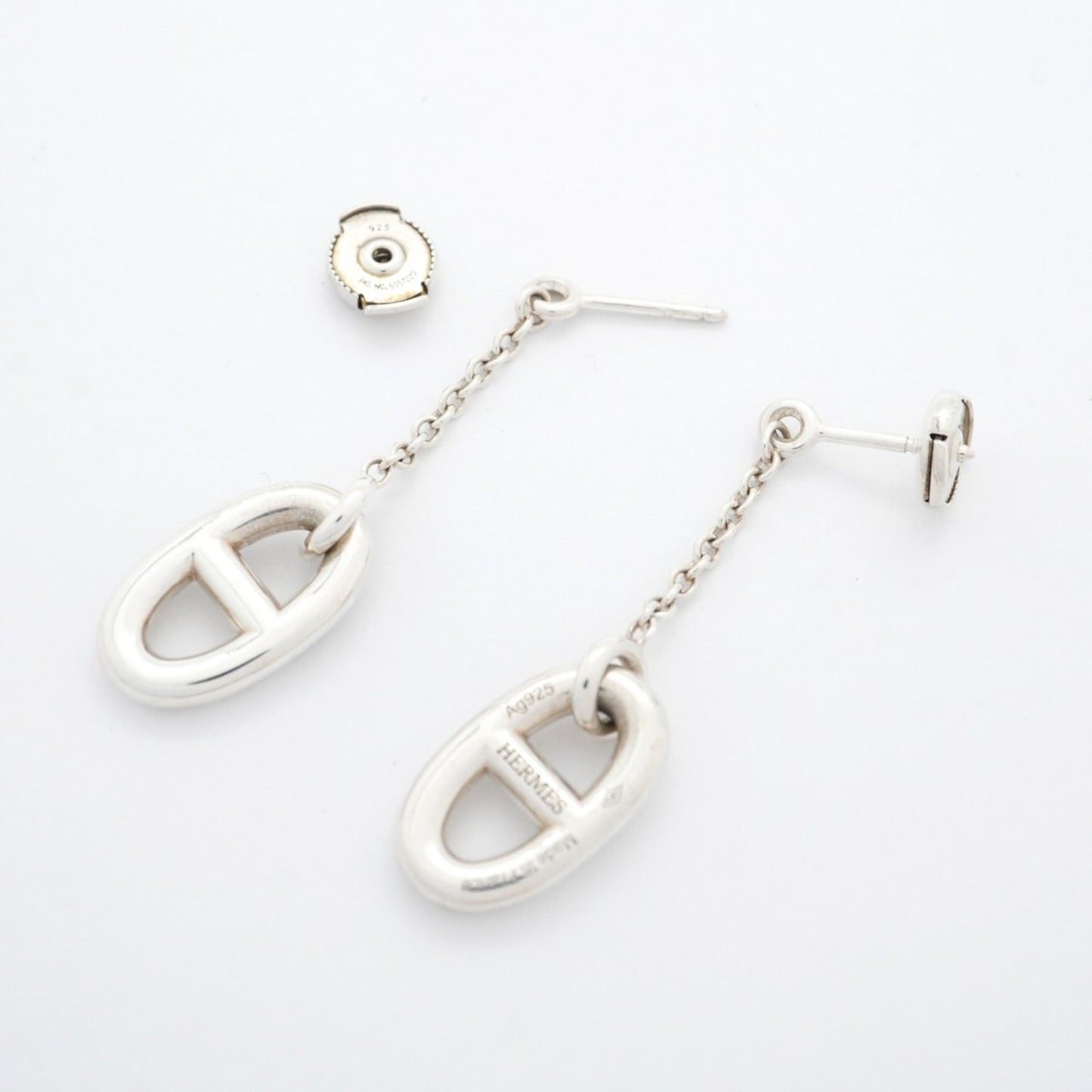 Hermes Chaine d'Ancre Farandole Earrings, 925 Sterling Silver, Women's, P1859230