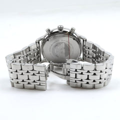 Emporio Armani AR0389 Stainless Steel Silver Quartz Chronograph Men's Watch with Black Dial — Like New