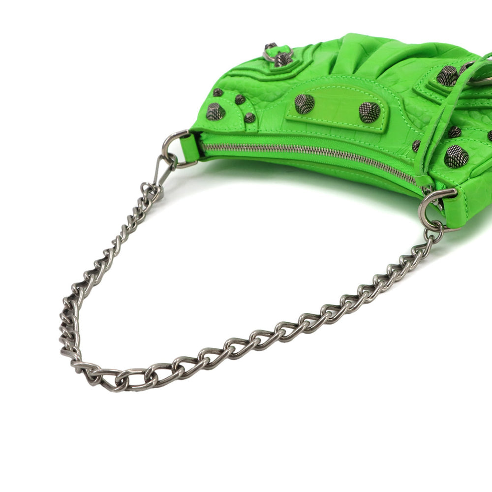 Balenciaga Le Cagole Mini 2-way Hand/Shoulder Handbag, Leather, Green, 695814 — New - Store Return