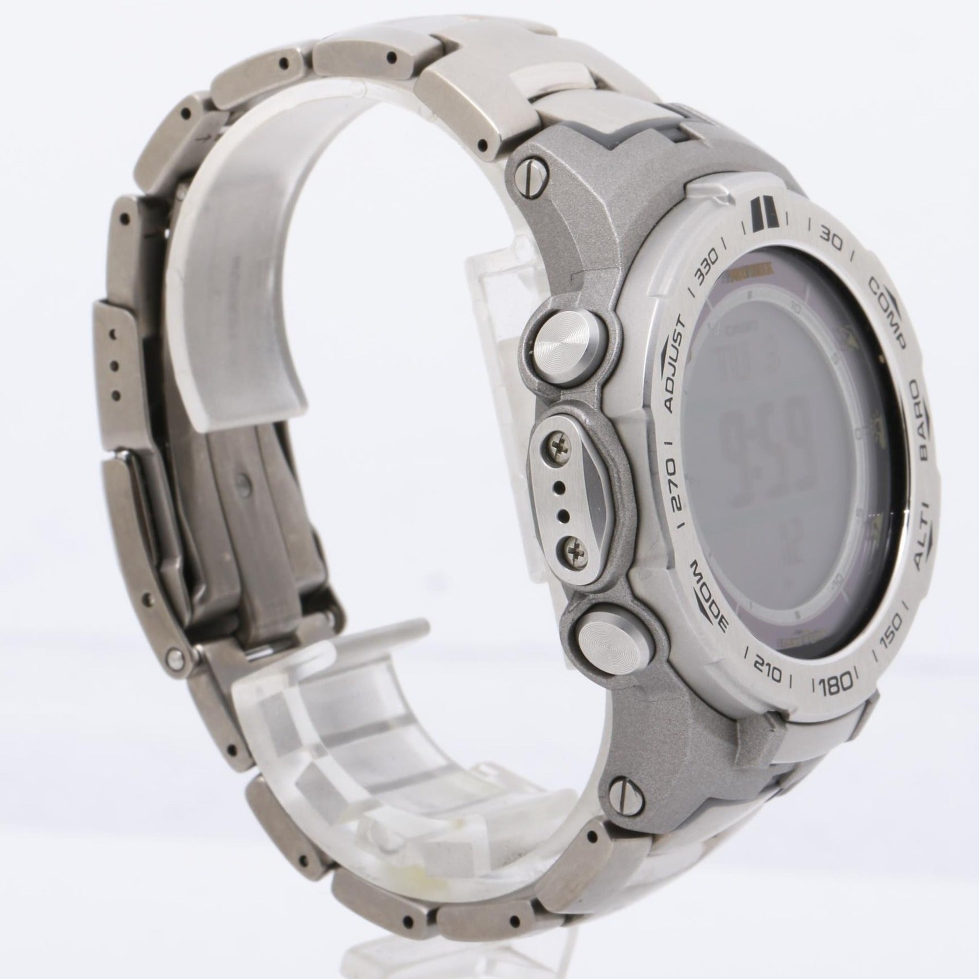 CASIO Pro Trek Triple Sensor Line PRW3100T7JF Men's Digital Watch in Silver, Stainless Steel and Titanium — Good