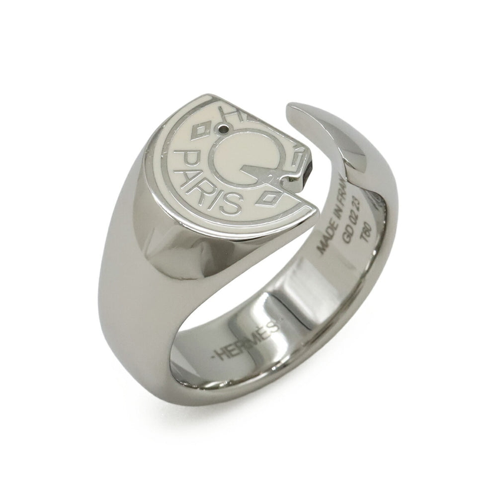 HERMES Hermes Clou de Selle Carousel Ring Metal Ivory #60 Japanese size approx. 1 — Like New