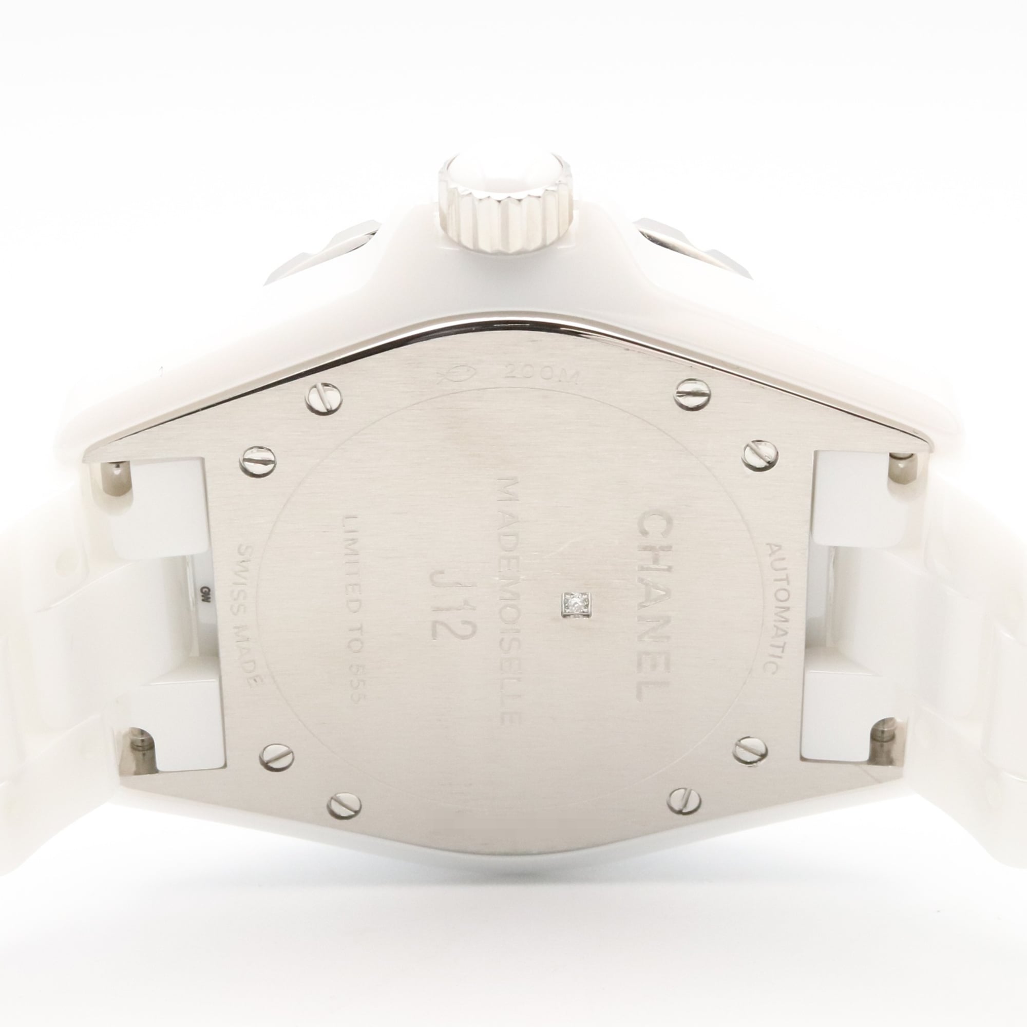 Chanel J12 Mademoiselle Ceramic Watch for Men, White (H5241) — Very Good
