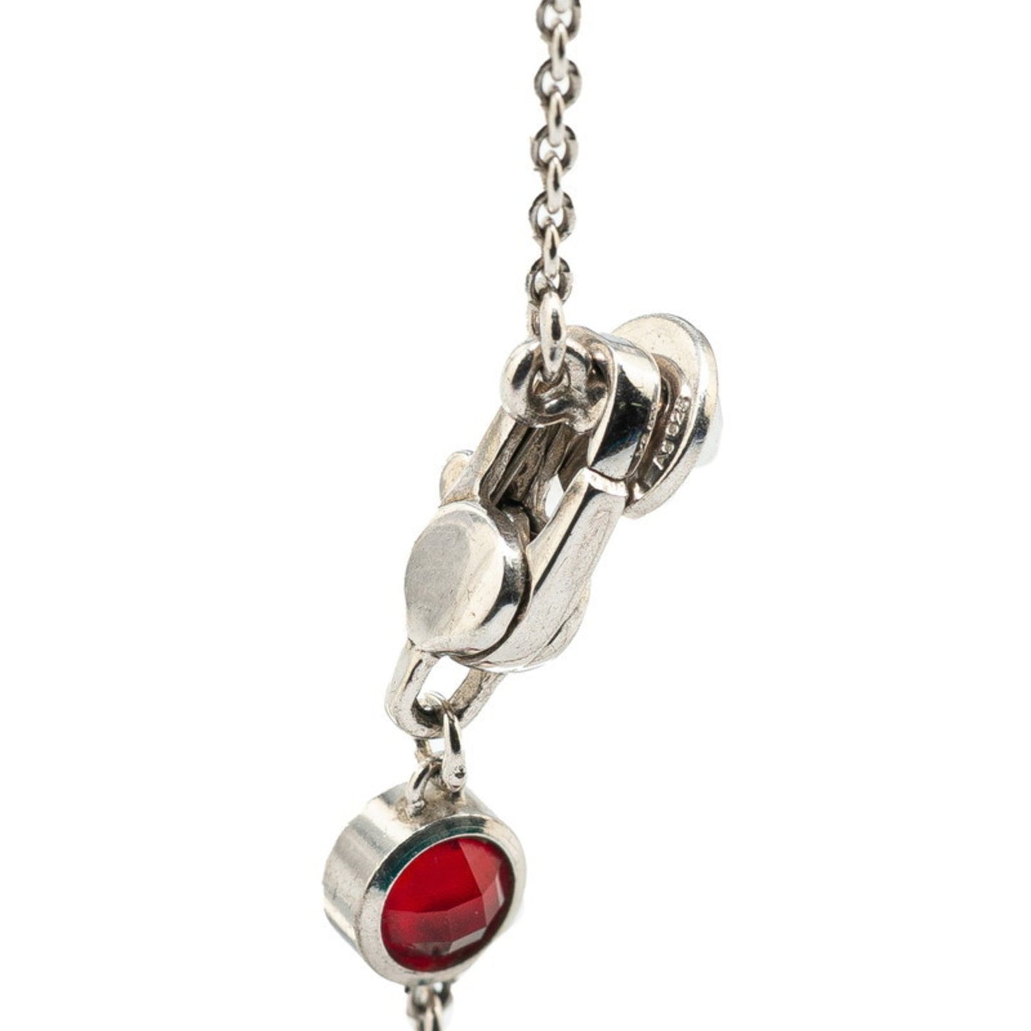 Gucci Heart Stud Bejeweled Necklace SV925 Silver Women's GUCCI