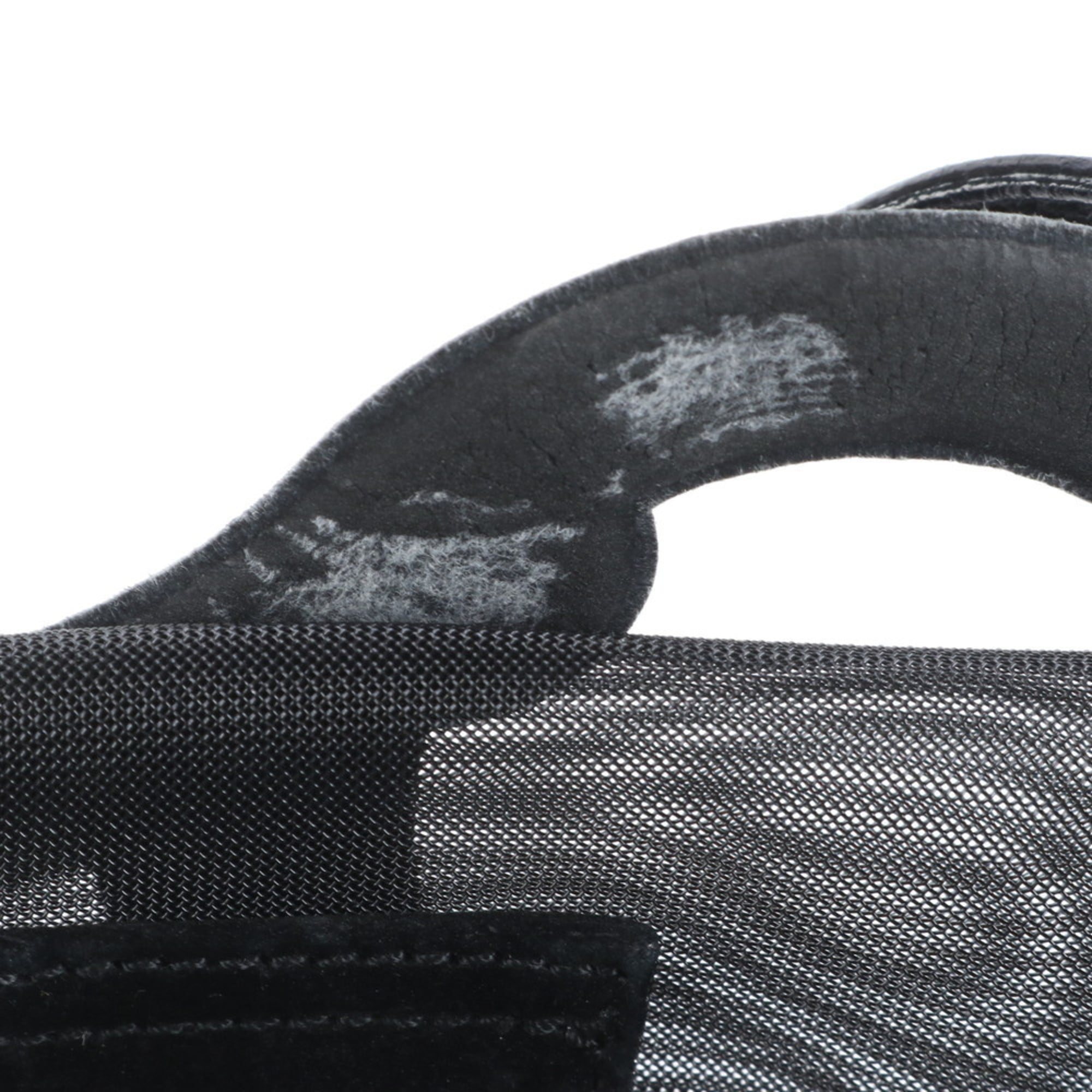 Salvatore Ferragamo mesh leather tote bag, shoulder handbag, black, women's