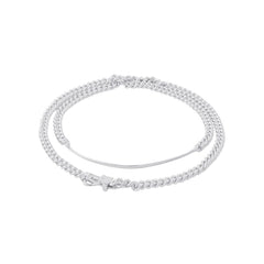 Hermes Boucles Sellier Inflexible Necklace, SV925 Silver, Size PM 42 — Like New