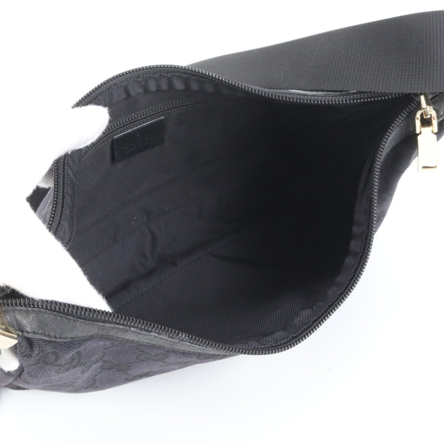 Gucci GG Canvas 019-0433 Leather Shoulder Bag Crossbody Black Women's