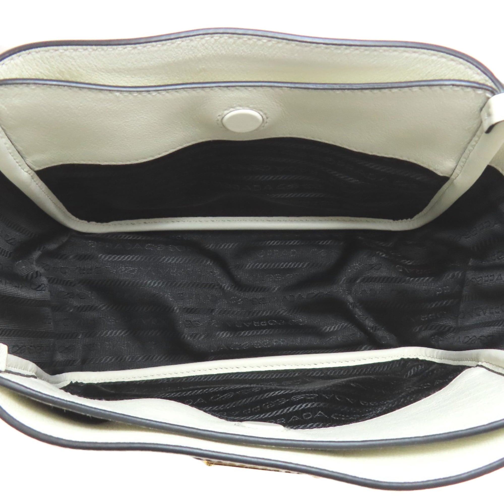 Prada Logo Metal Tote Bag Calfskin Women's PRADA