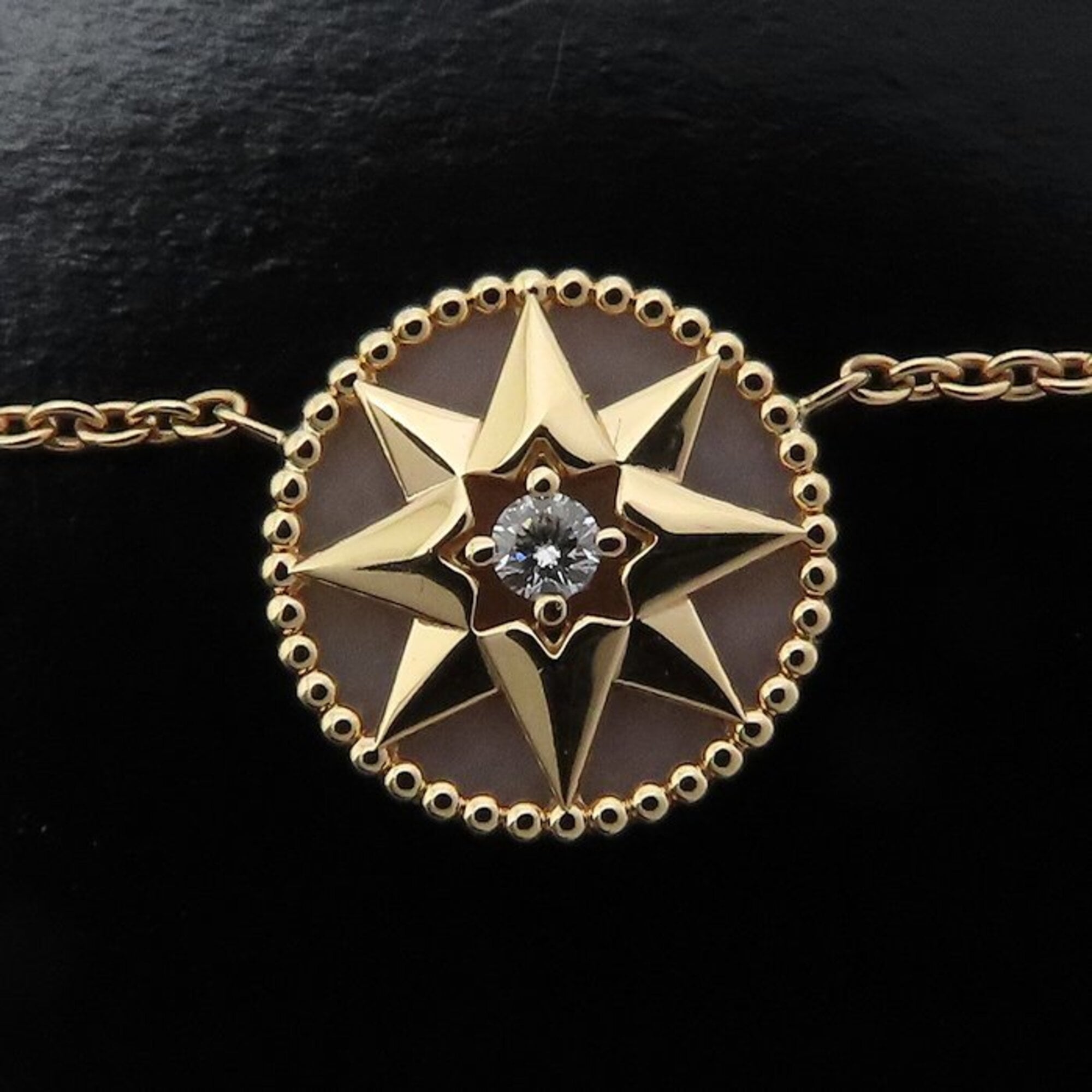 Christian Dior Rose des Vents Necklace, Pink Opal and Diamond, 18K Gold, Women's, 295853 — Like New