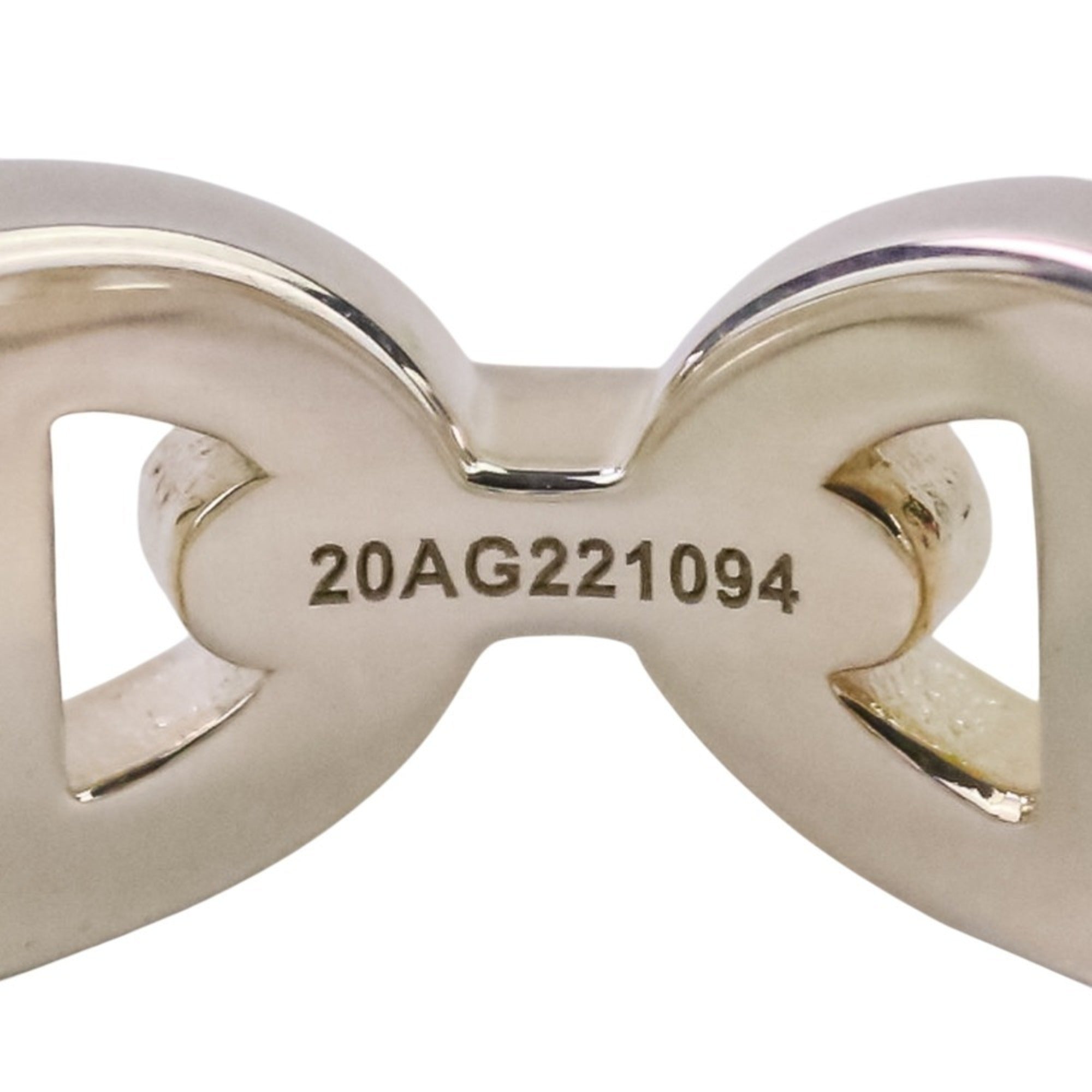 HERMES Chaine d'Ancre Enchaine PM AG925 Ring, Size 49 (equivalent), Silver, Women's — Like New
