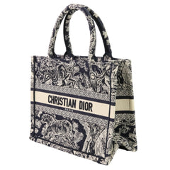 Christian Dior Toile de Jouy Book Tote Canvas Embroidered Handbag Small 50-MA-1221 Navy Women's — Like New