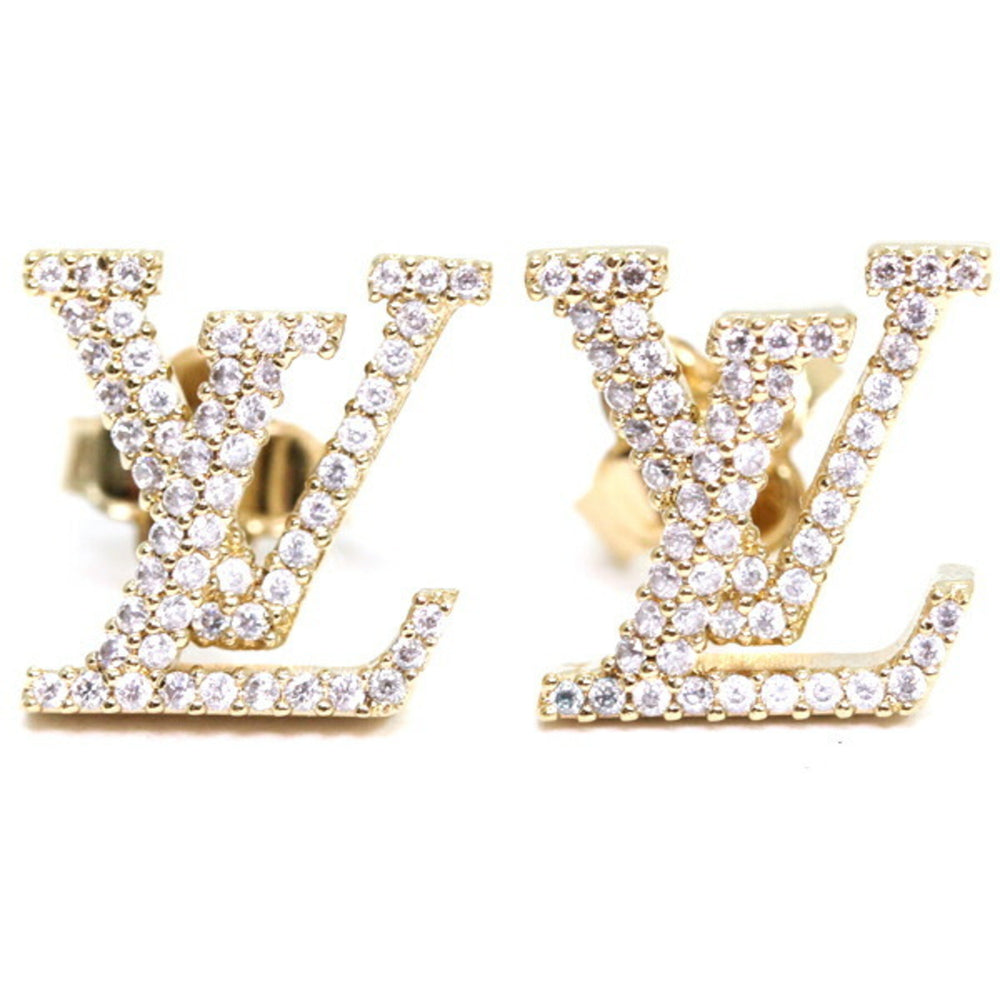 Louis Vuitton Earrings - LV Iconic Strass M00609 Gold Rhinestone Women's LOUIS VUITTON T5823 — Like New