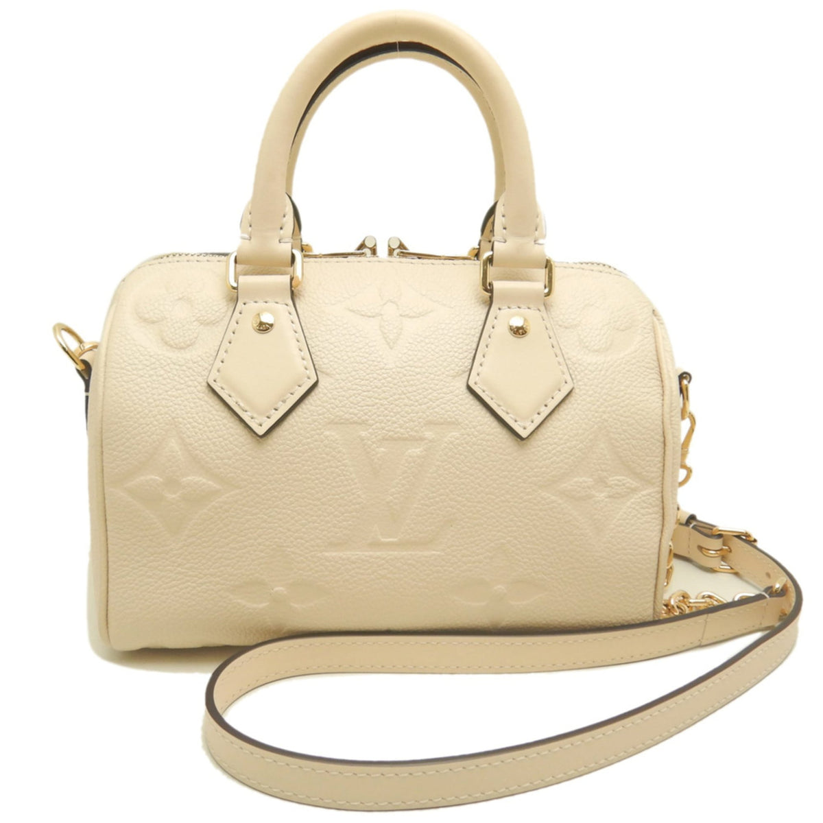 LOUIS VUITTON Monogram Empreinte Speedy Bandoulière 20 M58954 Handbag, Cream, Women's 254135 — Like New