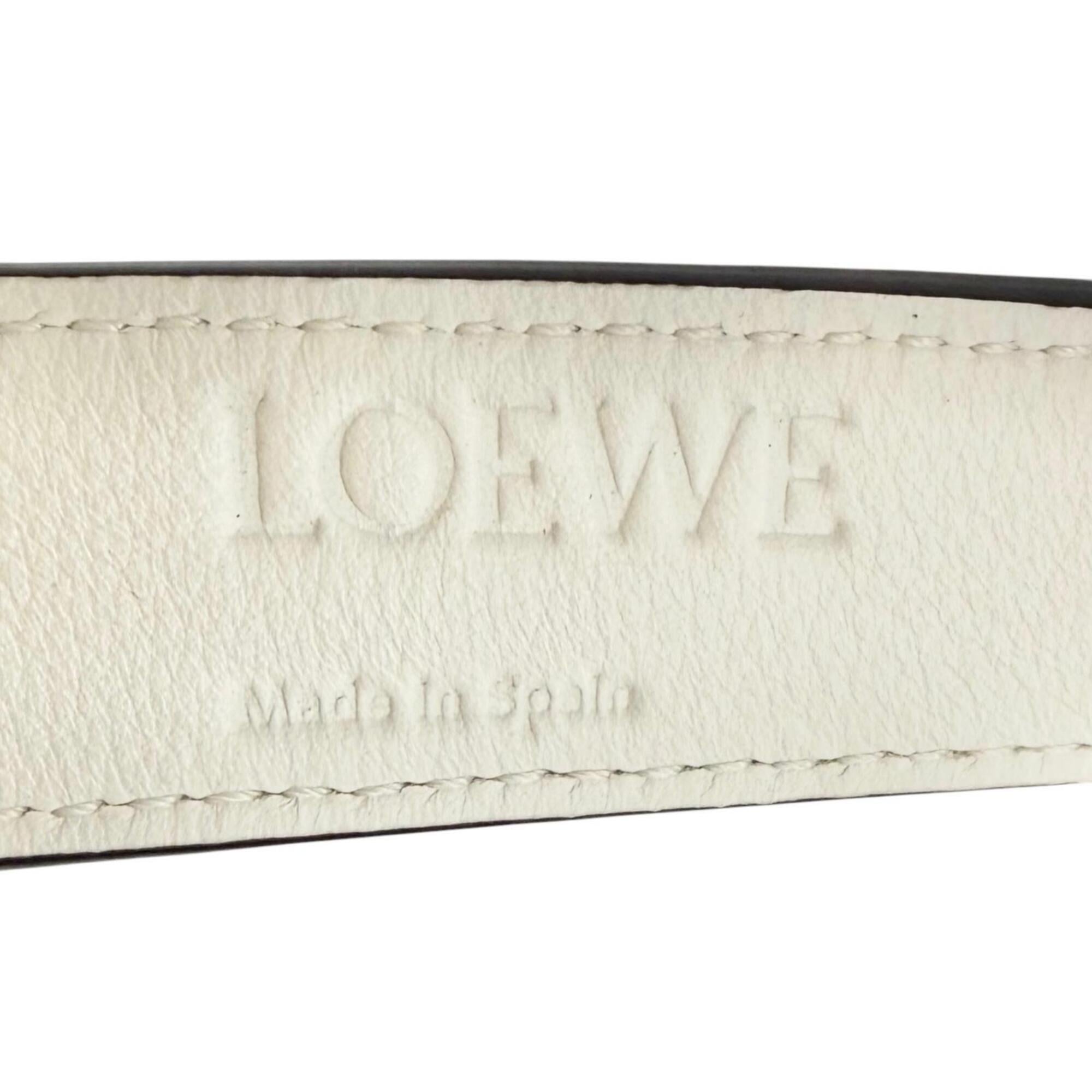 LOEWE A223S93X04 Basket Bag Small Palm Leaf Leather Anagram Handbag Natural White Made in Spain Women's Comes with Box and Dust — Like New
