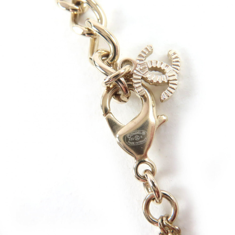 CHANEL A22K Coco Mark Cube Necklace Pendant, Gold, Made in Italy, Weight: 15g, Women's — Like New
