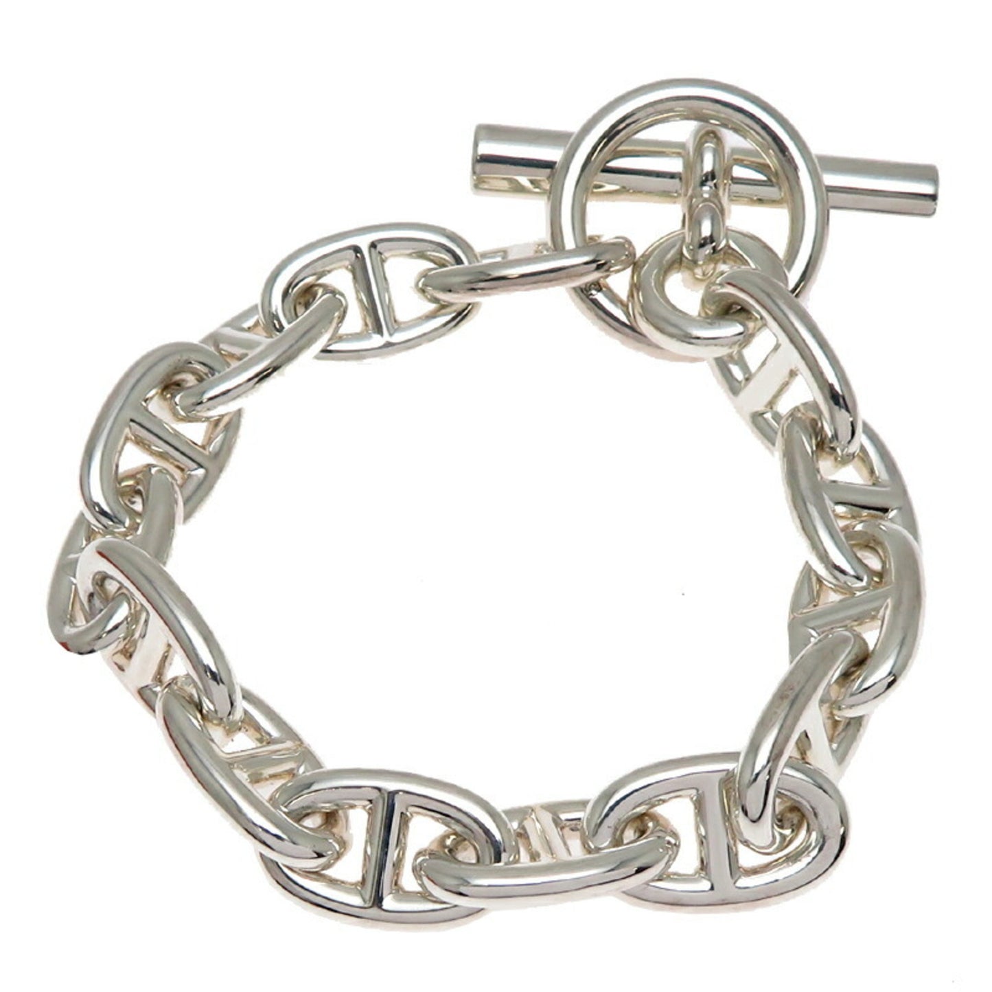 Hermes Chaine d'Ancre 14 Links MM Women's and Men's Bracelet Sterling Silver