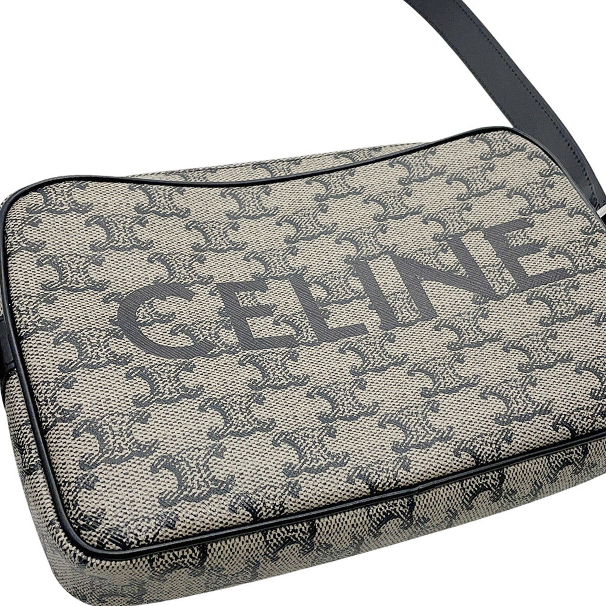 Celine Triomphe Horizontal Medium Shoulder Bag, Handbag 194502, Black — Like New
