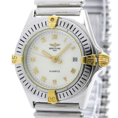 BREITLING Callistino 18K Gold Steel Quartz Ladies Watch B52043 Polished — Very Good