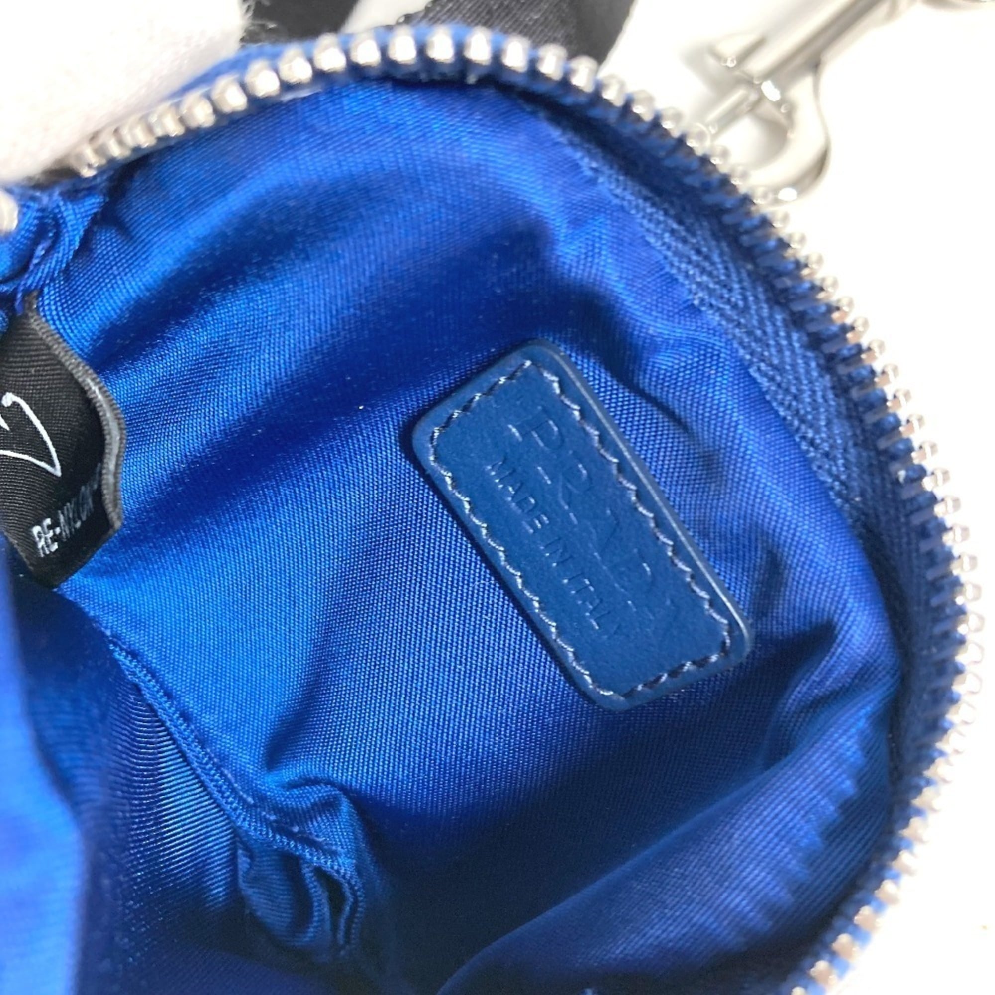 PRADA 2YG008 Triangle Logo Pet Leash Handbag Pouch for Dogs and Pets - Nylon, Blue. (Suitable men women.) — Like New