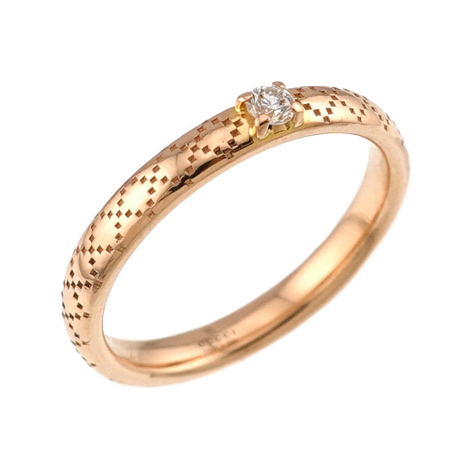 Gucci Diamantissima #8 Diamond Ring, 18K PG Pink Gold 750 — Like New