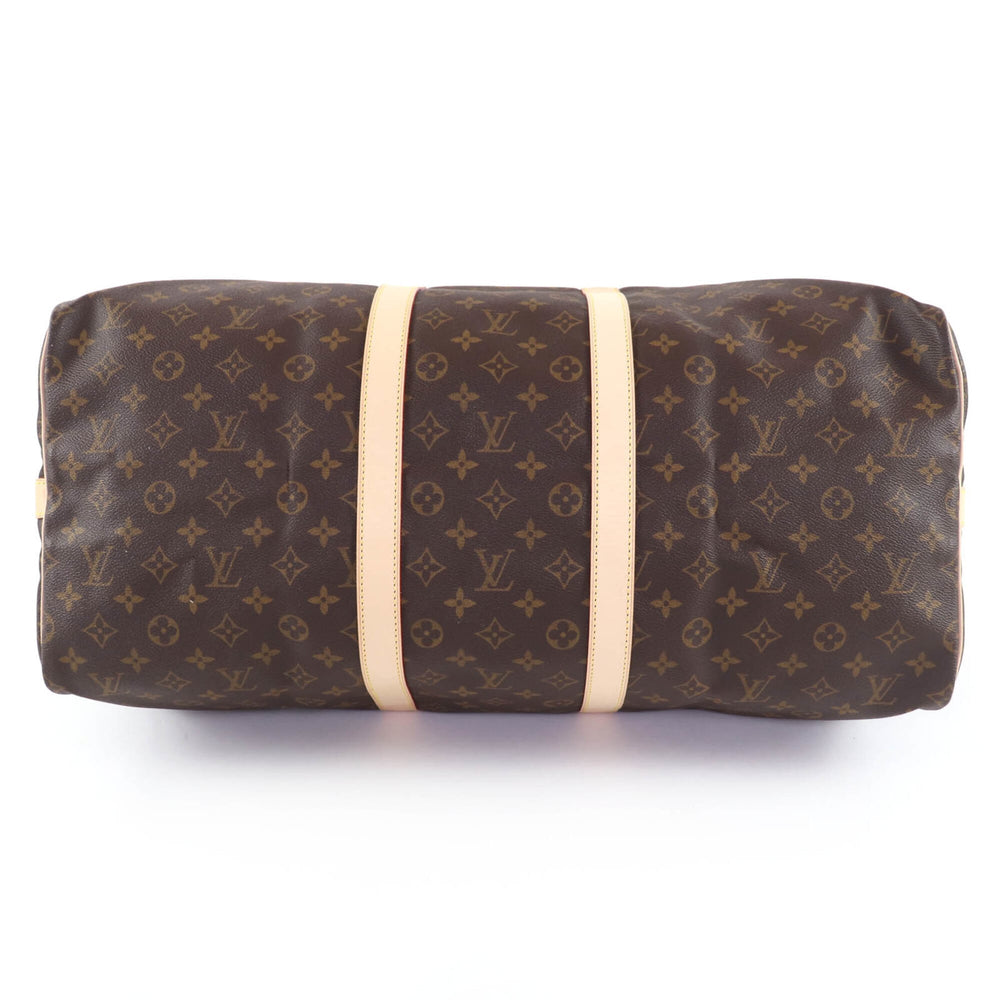 LOUIS VUITTON M41414 Keepall Bandoulière 55 Monogram Canvas Boston Bag, Brown, Made in France, Women's — Like New