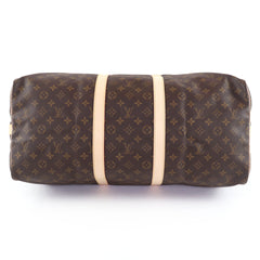 LOUIS VUITTON M41414 Keepall Bandoulière 55 Monogram Canvas Boston Bag, Brown, Made in France, Women's — Like New