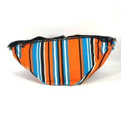 PRADA 2VY007 stripe bag crossbody Shoulder Bag Orange Blue x Black — Like New
