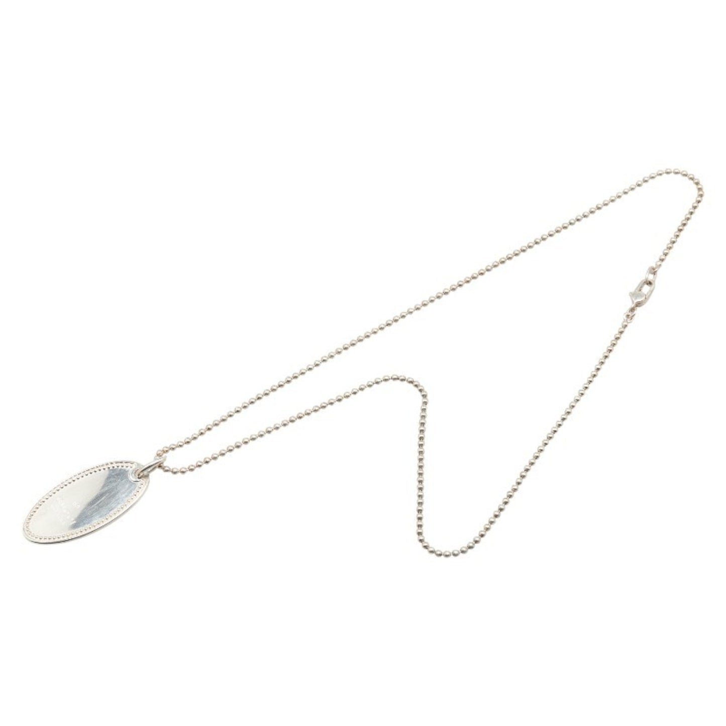 Gucci Oval Plate Necklace with Ball Chain, SV925 Silver, Women's, GUCCI