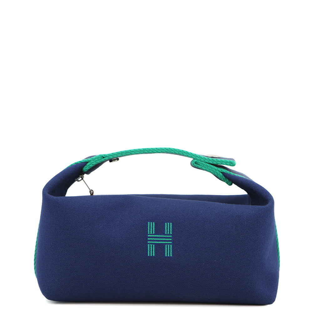 Hermes handbag pouch Bride-a-Black PM Marine canvas HERMES — Like New