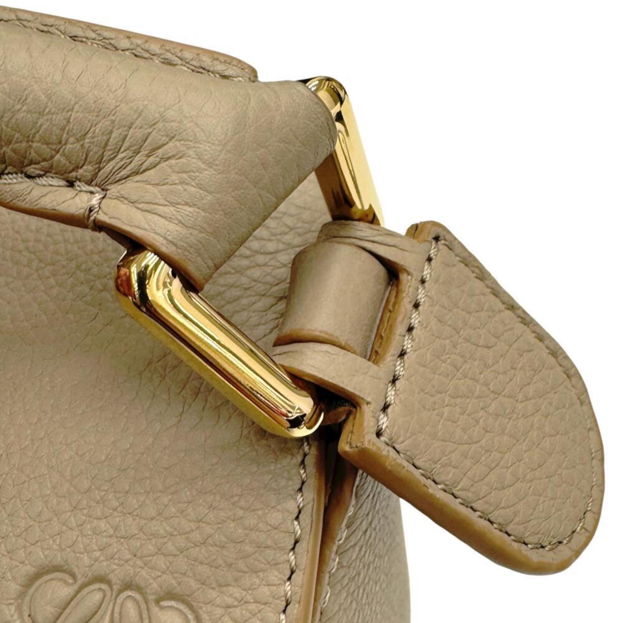 LOEWE Puzzle Edge Small A510P60X30 Sand Calfskin Shoulder Bag Handbag Gold Hardware Women's — Like New