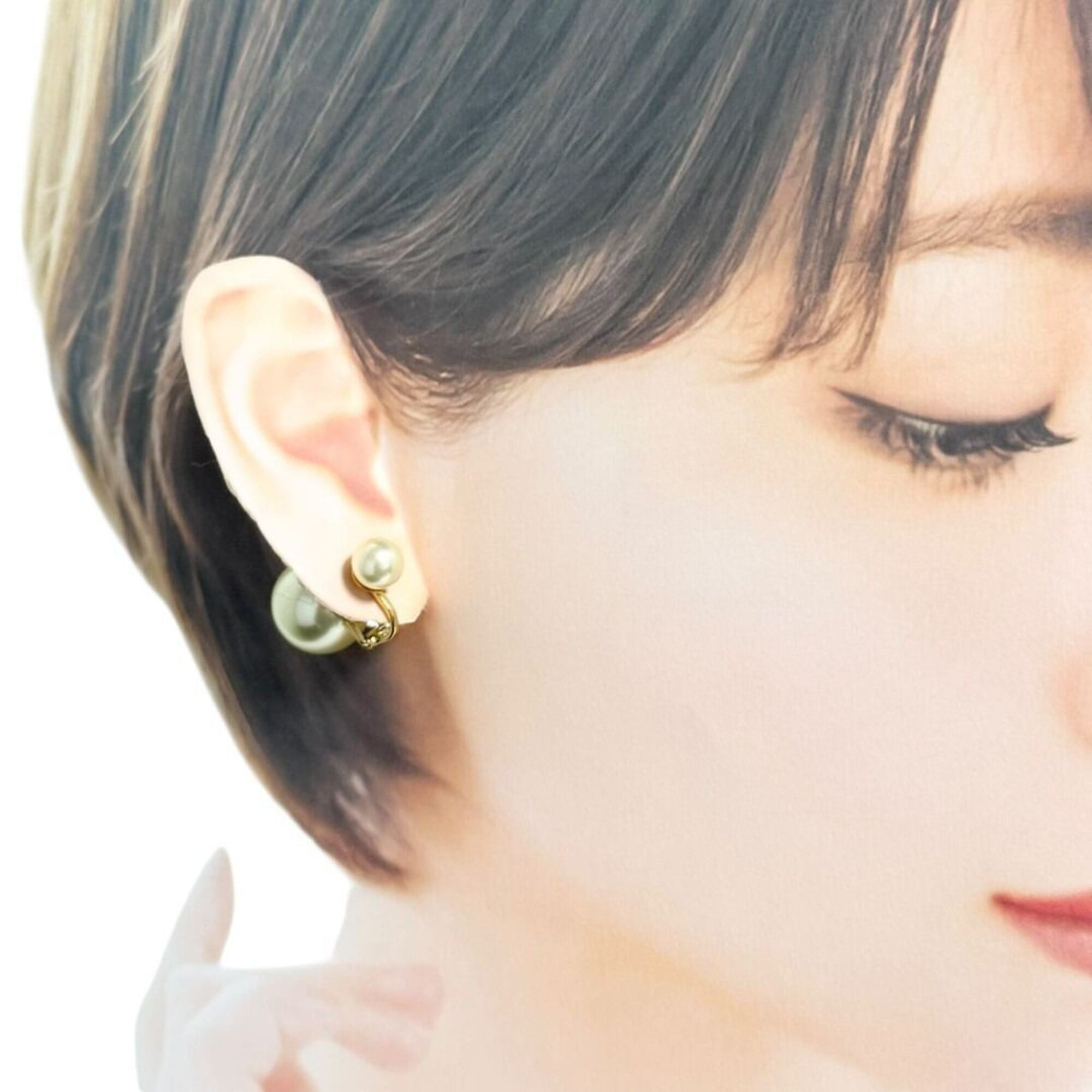 Christian Dior Dior Women's Tribal Clip Earrings, Faux Pearl — Like New