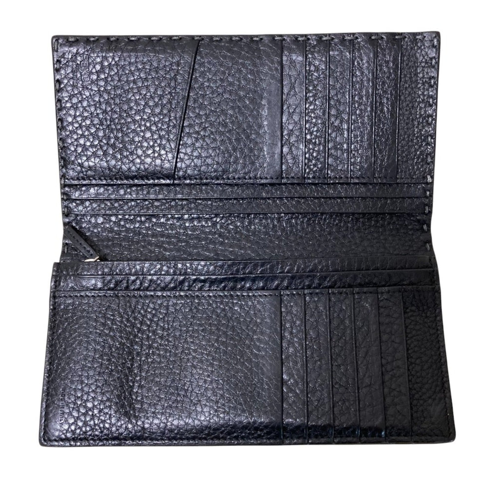 FENDI Selleria Continental Long Wallet, Black, Men's