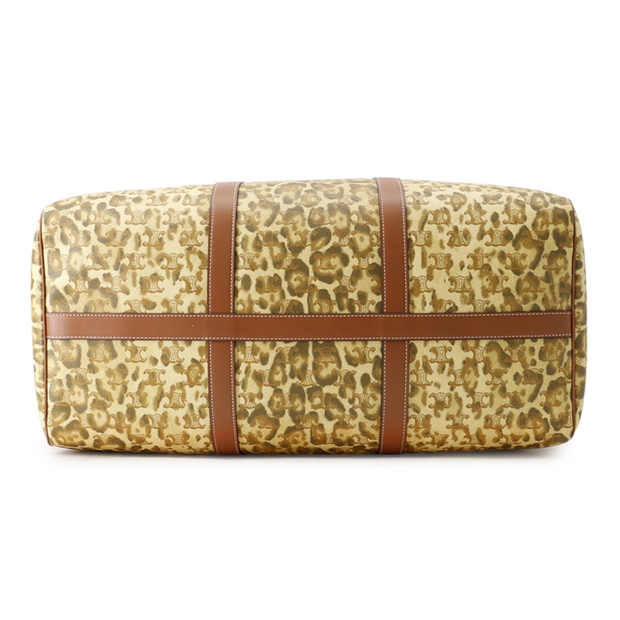Celine Boston bag, leopard print, Triomphe leather, CELINE 2-way shoulder handbag — Like New