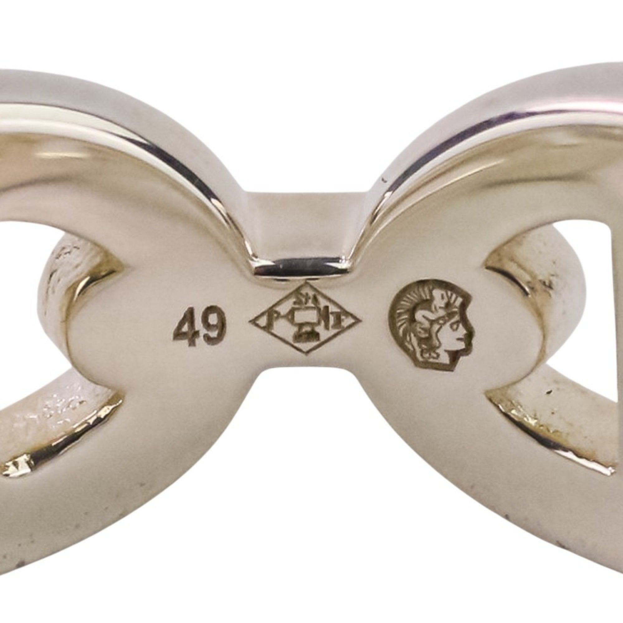 HERMES Chaine d'Ancre Enchaine PM AG925 Ring, Size 49 (equivalent), Silver, Women's — Like New