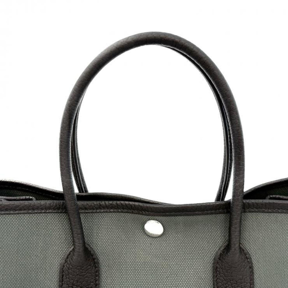 HERMES Garden Party TPM Toile Officier Khaki Tote Bag — Like New