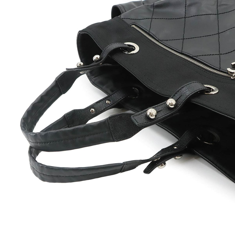 Chanel Paris Biarritz GM Tote Handbag, Nylon Leather, Black, A34210 — Like New