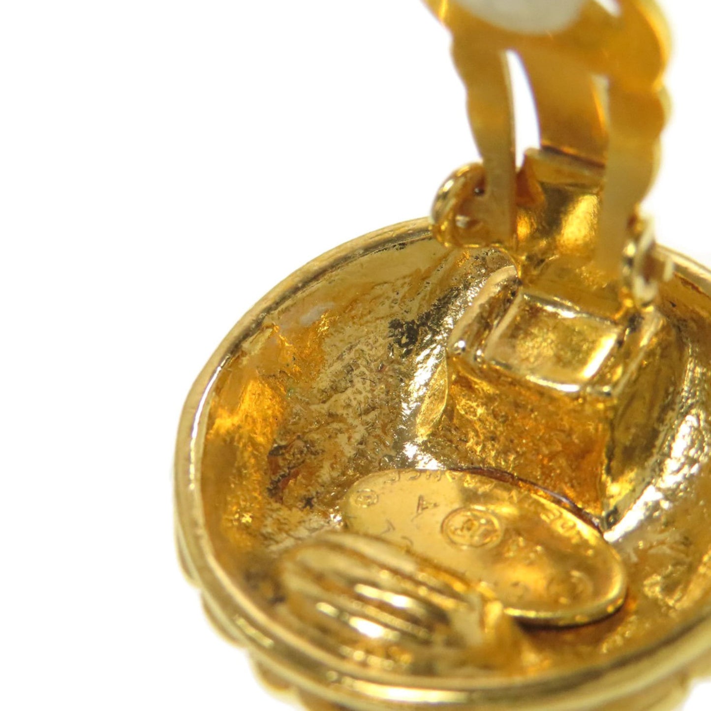 CHANEL Matelasse Coco Button Earrings for Women