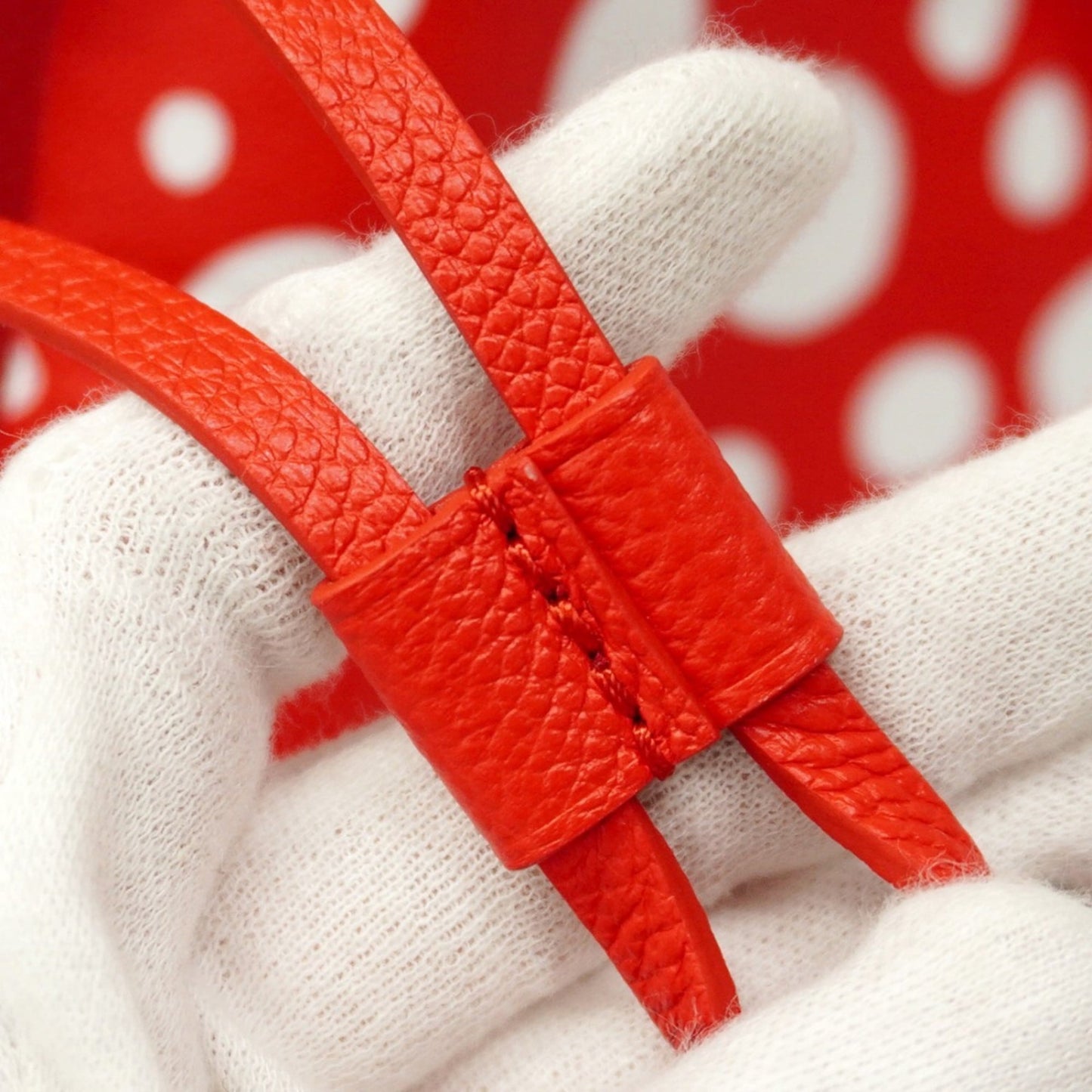 Louis Vuitton Tote Bag Monogram Empreinte Neverfull MM in collaboration with Yayoi Kusama, M46422, Rouge Bron, Women's