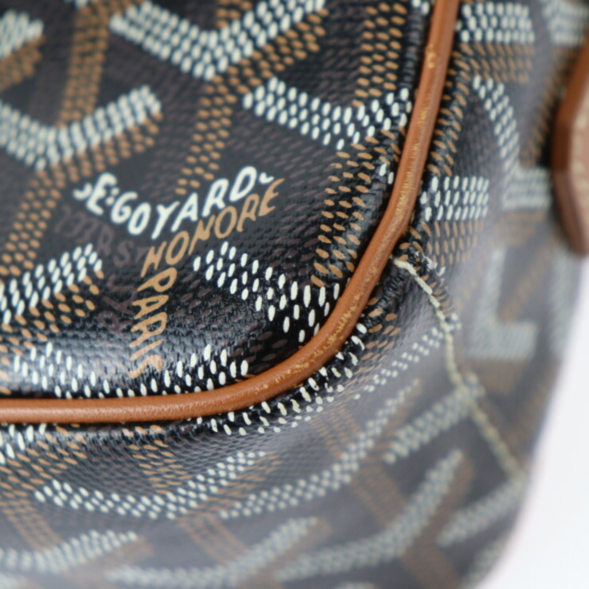GOYARD Goyard Cap Vert PM Shoulder Bag - Leather Black and Brown Crossbody Pouch R2412123007052