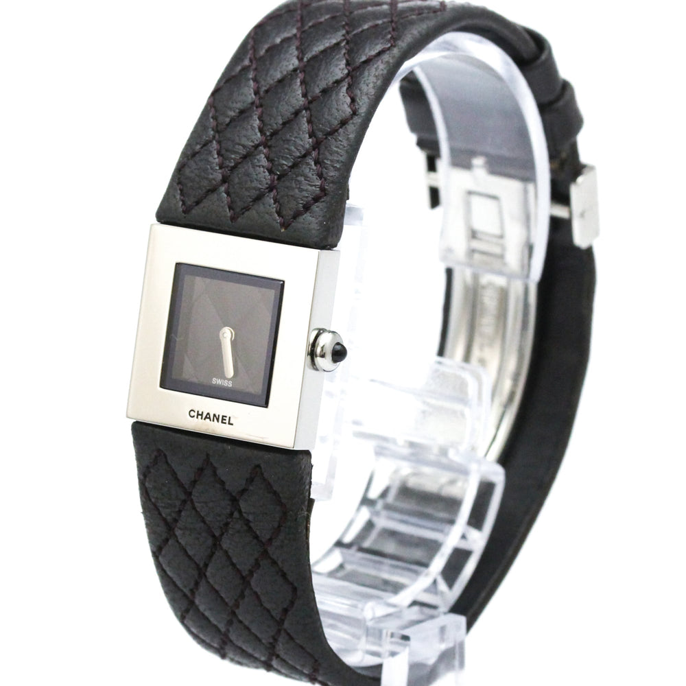 CHANEL Matelasse Steel Leather Quartz Ladies Watch H0116 Polished — Very Good