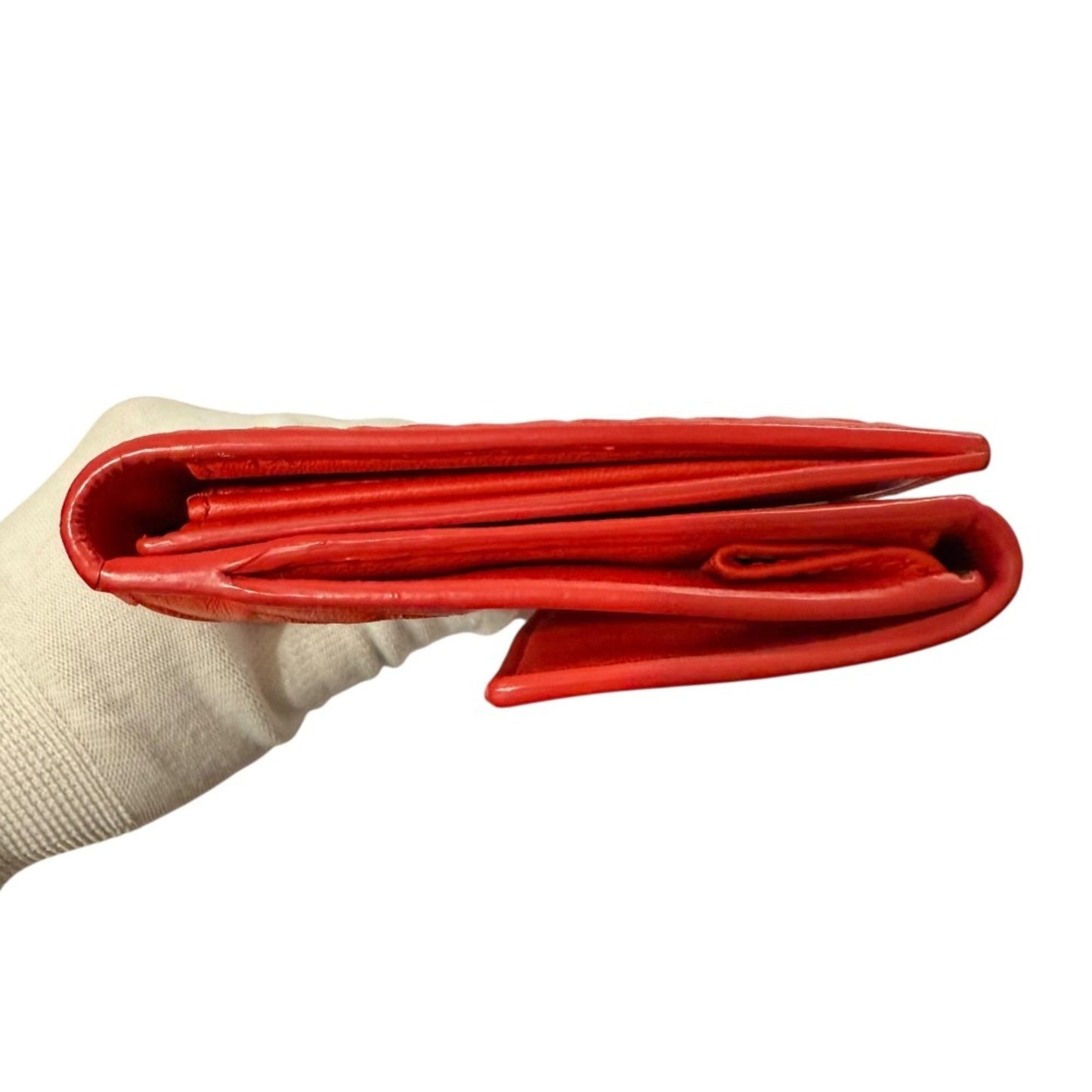 BOTTEGA VENETA Intrecciato Leather Bifold Long Wallet in Red for Men and Women