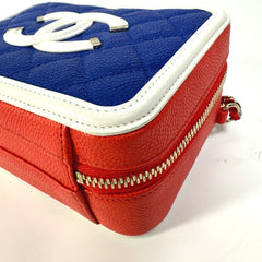 Chanel A93342 CC Mark Tricolor Shoulder Bag Red — Like New