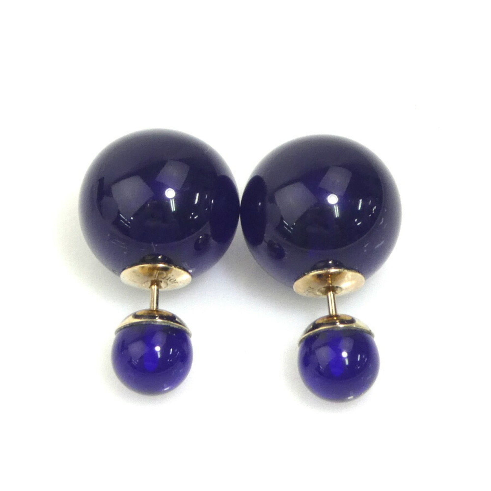 Christian Dior Tribal Earrings, Resin/Metal, Blue, Women's, h31807a