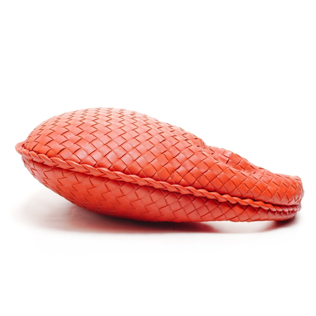 Bottega Veneta Intrecciato Hobo Bag Handbag Red