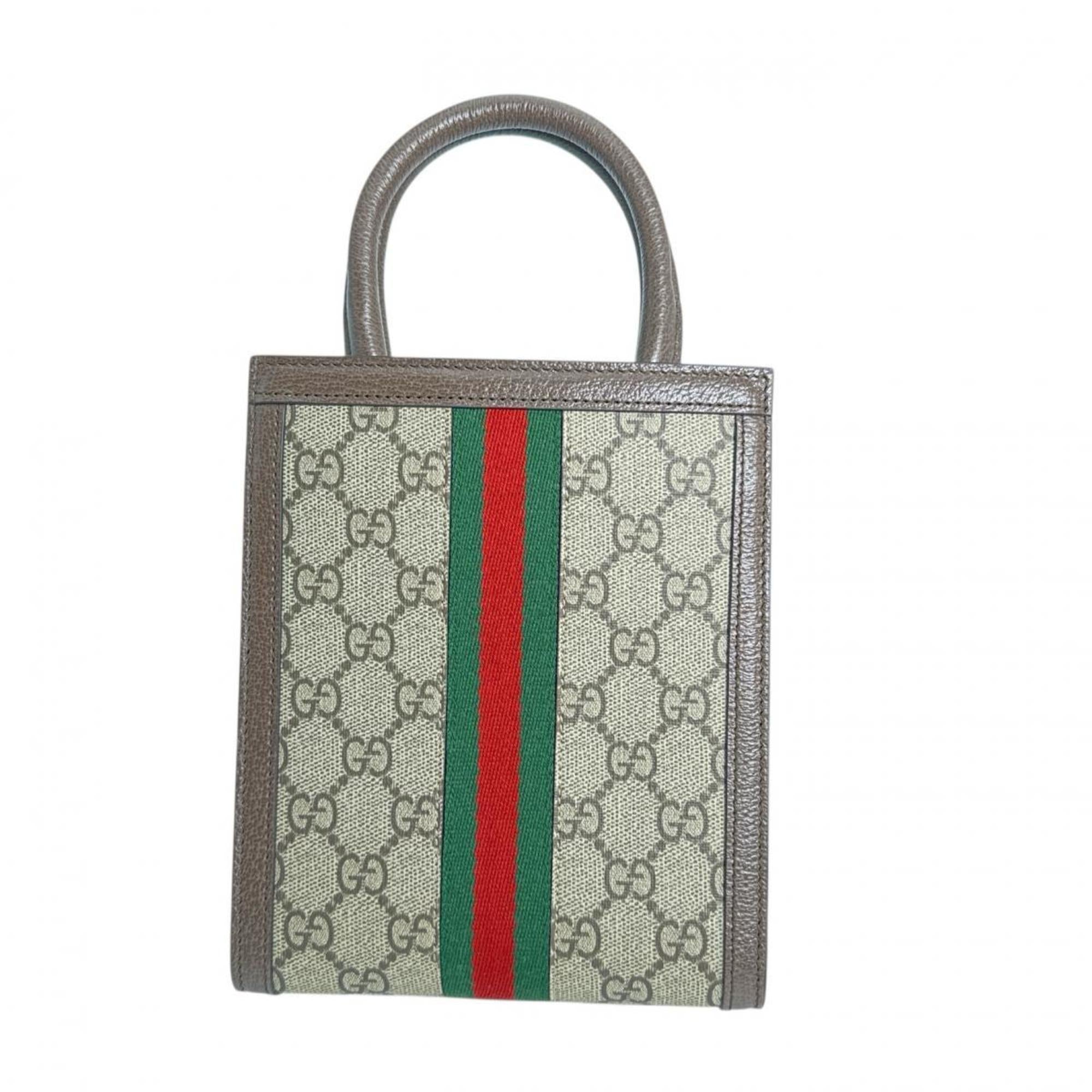 GUCCI Shoulder Bag GG Supreme Ophidia Canvas 772317 Beige — Like New
