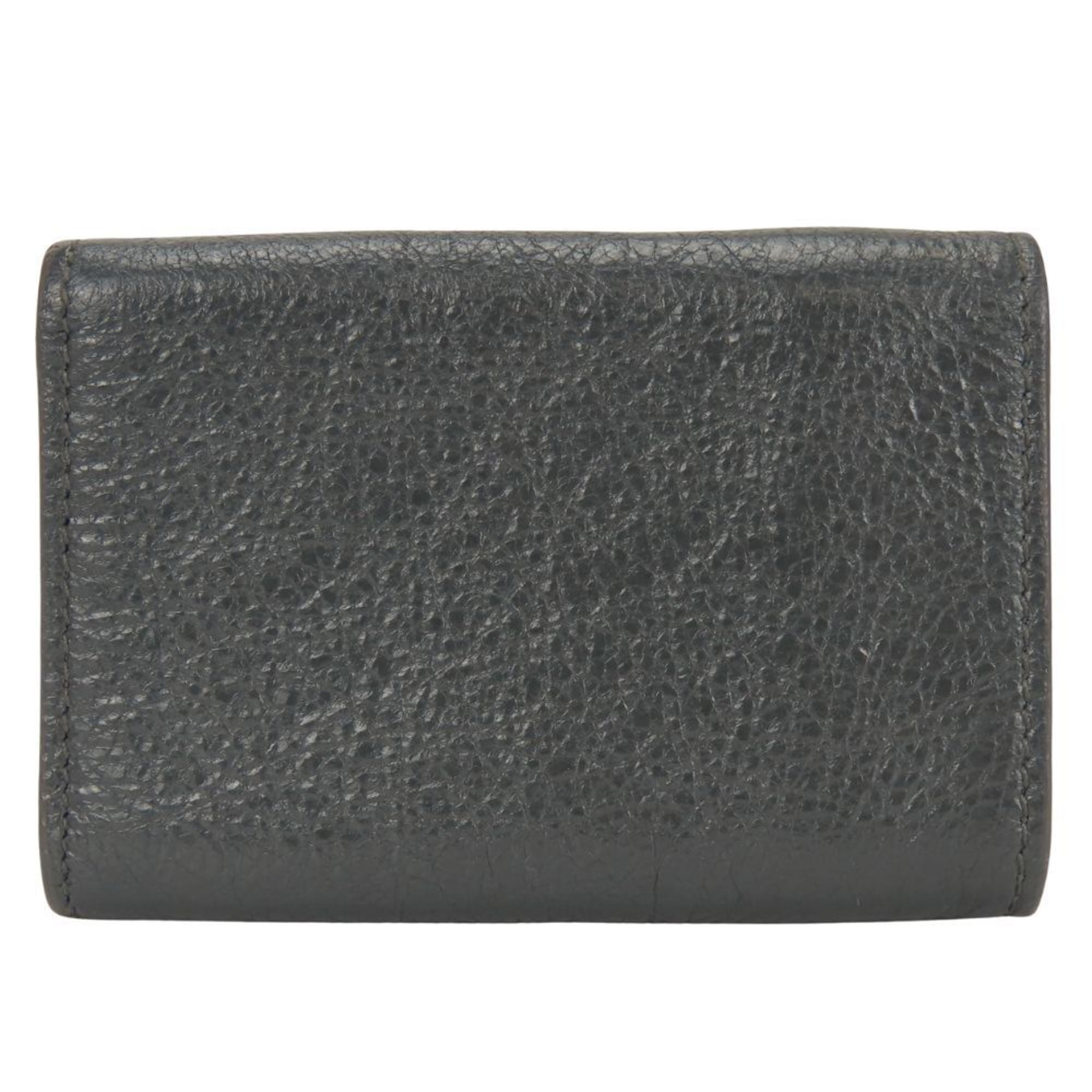 Balenciaga Tri-fold Wallet 477455 Classic Leather Gray Compact with Coin Purse Women's BALENCIAGA