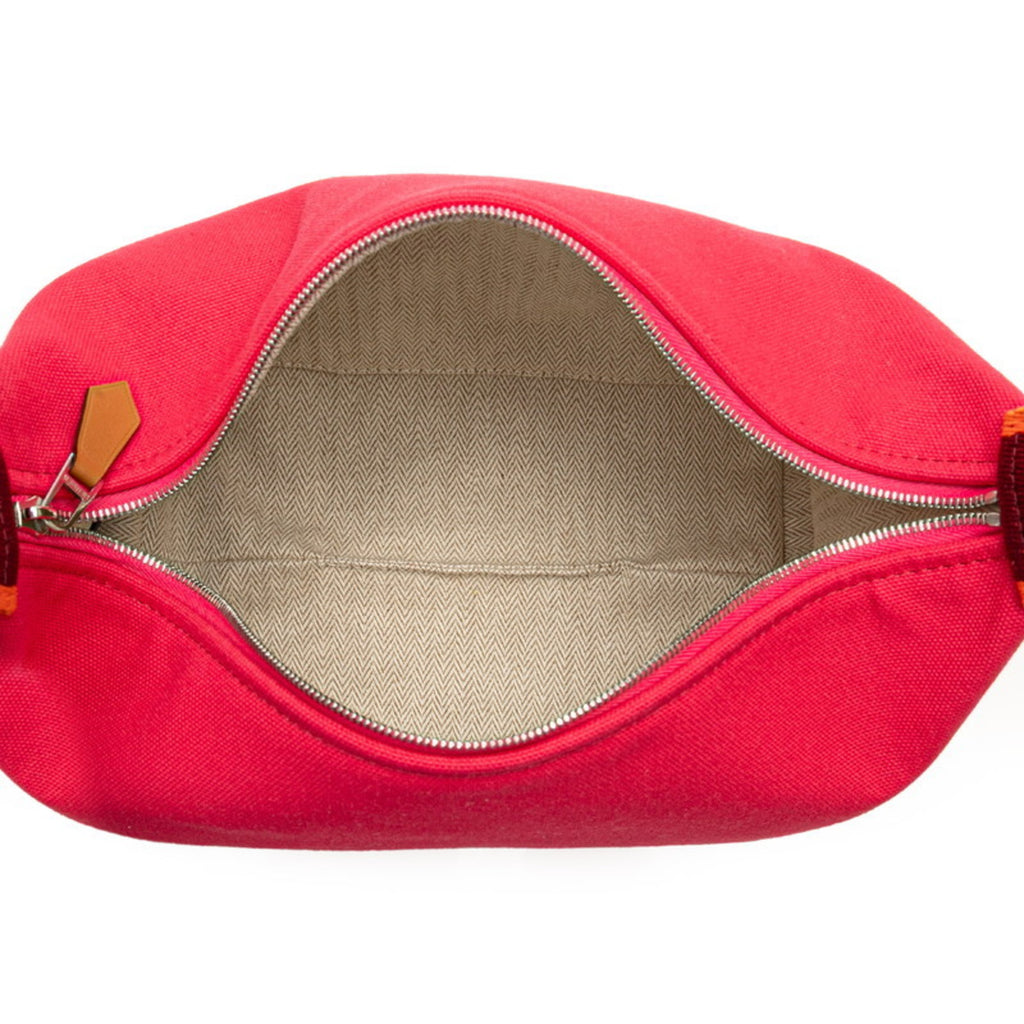 Hermes Hermès Brides A Black PM Handbag in Pink and Orange Canvas for Women