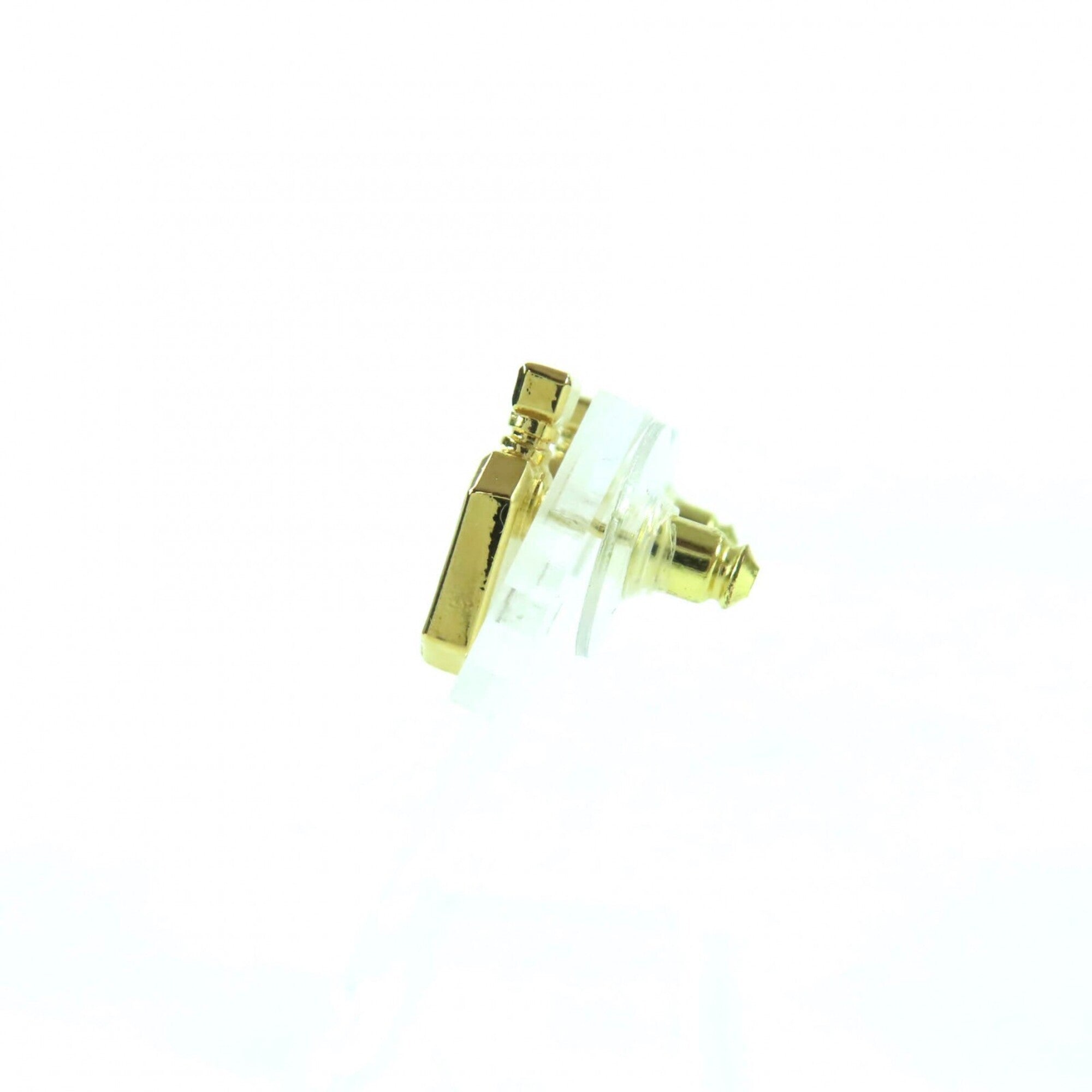 CHANEL C25C Coco Mark Perfume Bottle Earrings, Gold, Comes with Box and Dust Bag, Made in France, Women's — Like New