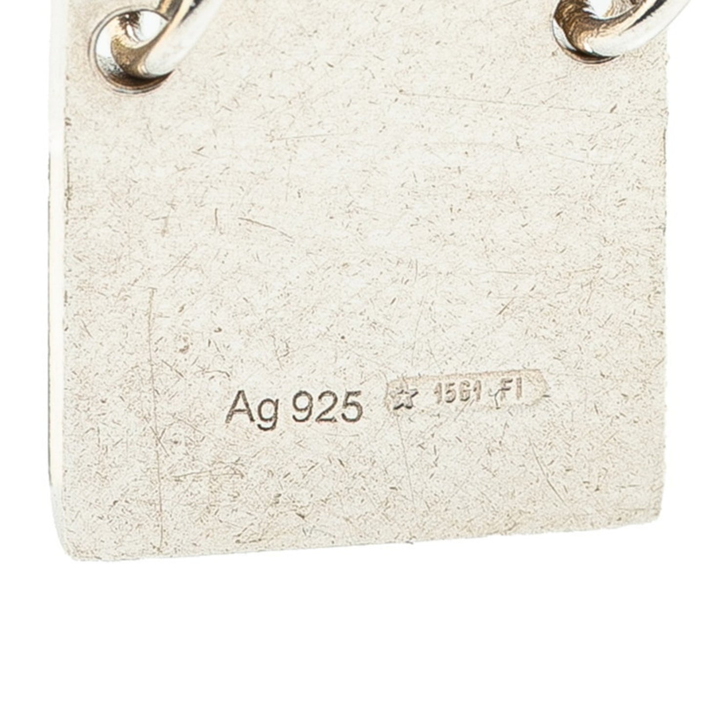 Gucci logo plate necklace in SV925 silver for women.