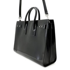 Yves Saint Laurent Saint Laurent Paris handbag, Sac de Jour, large, patent leather, 631526, SAINT LAURENT PARIS, 2-way shoulder bag, men's, black — Like New