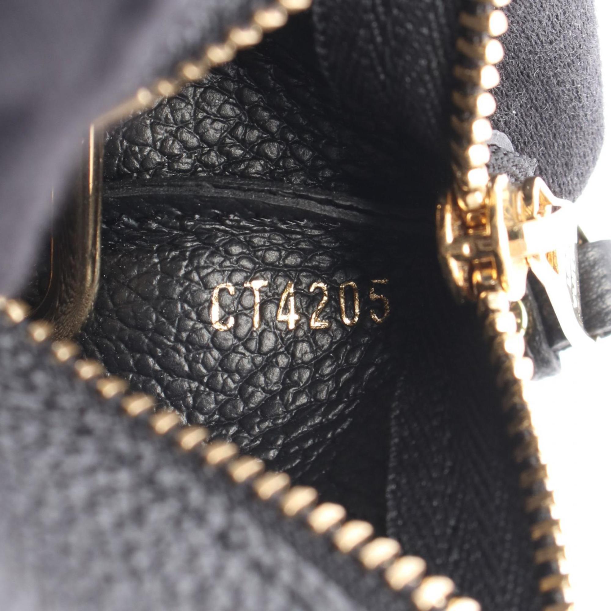 Louis Vuitton Monogram Empreinte Pochette Cle Wallet with Coin Purse, Leather, Women's, Black, M80879